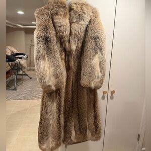 Pristine Coyote floor length fur coat